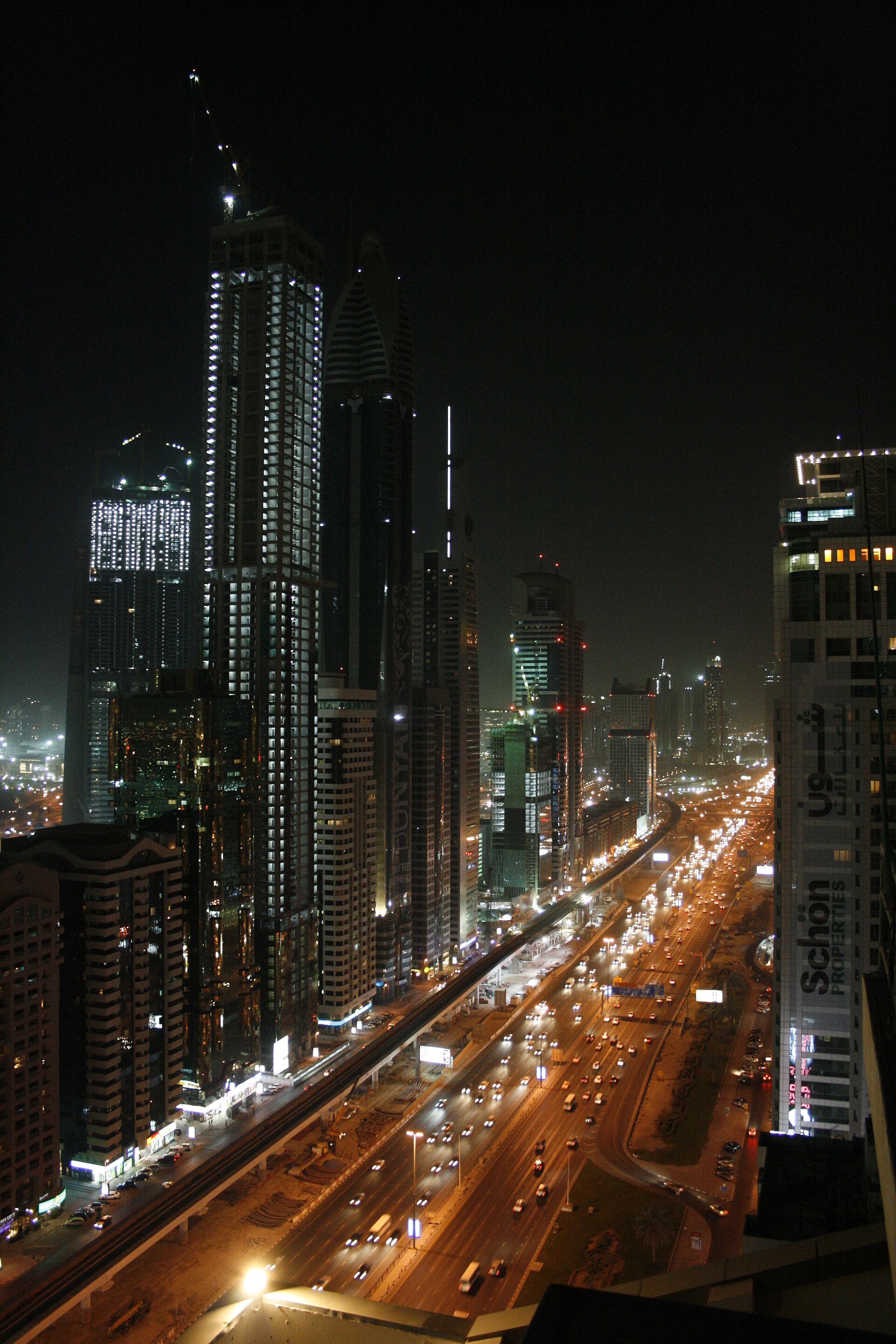Dubai skyline at night